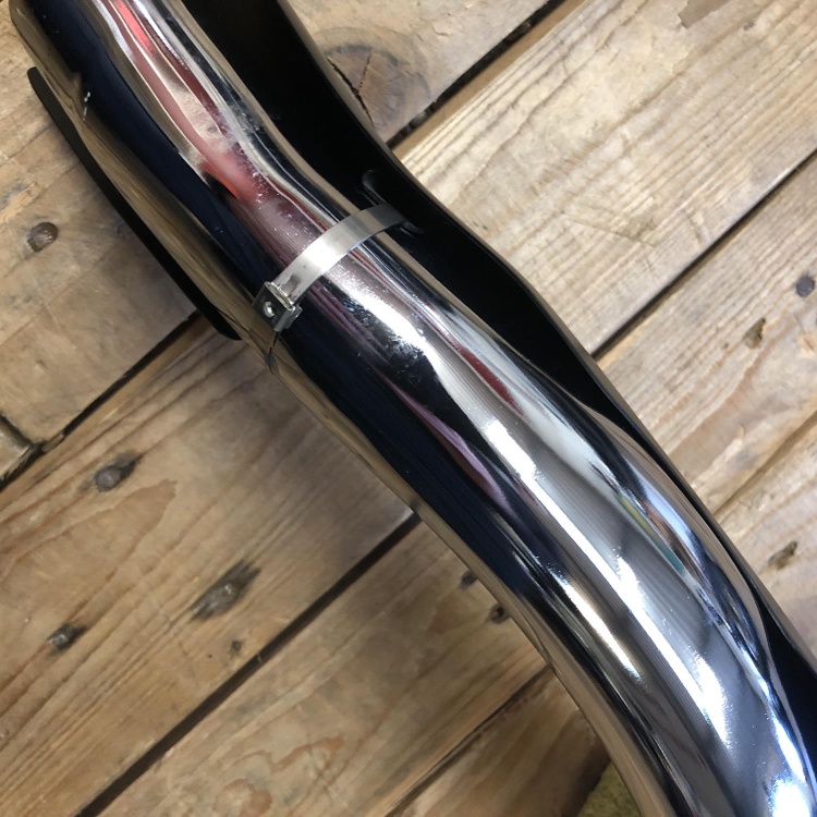 Indian Scout Bobber / Rogue front exhaust header with heatshield